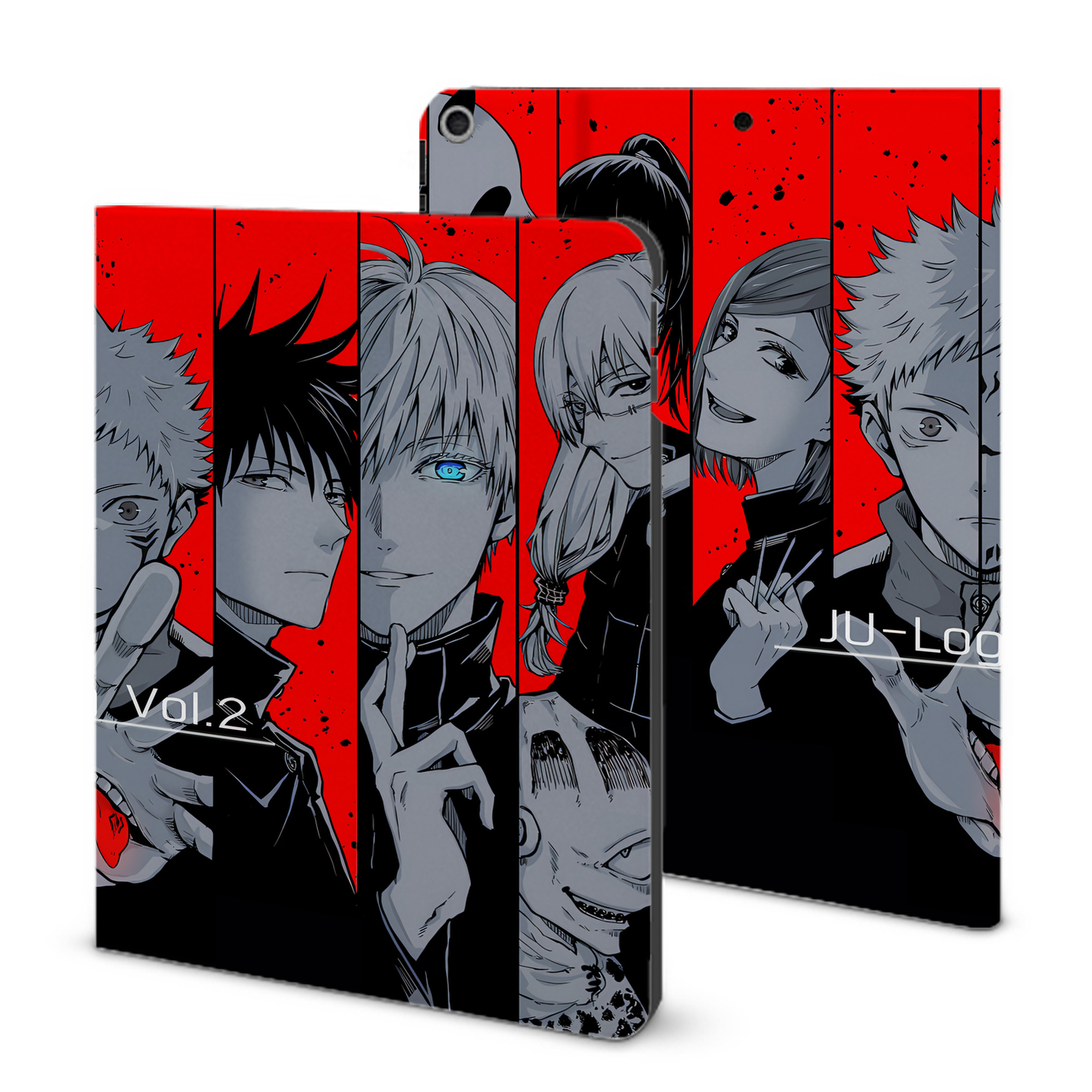 （画像用） 呪術廻戦 Jujutsu Kaisen IPad ケース ブック型 PUレザー TPU 耐衝撃 軽量 薄型 ペン収納なし 全面保護 IPad 各モデル対応